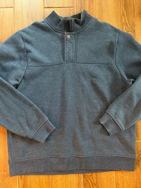 Orvis Men's Slate Blue Quarter-Zip Pullover Sweatshirt - men’s xl